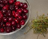 A picture of step 1 of Cherry Compote 🍒.