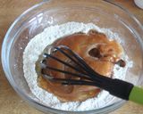 A picture of step 3 of Eggless whole-wheat apple upside down cake.