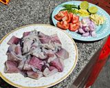 A picture of step 1 of Pusit Adobo.