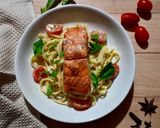 Foto langkah ke 5 dari resep Tuscan salmon pasta.