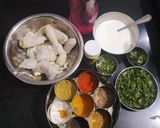A picture of step 1 of UP style Dahi wali Arbi Spicy Arbi in yogurt curry.