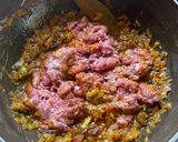 A picture of step 3 of Methi Keema Matar Masala.