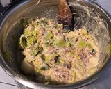 Une image de l'étape 6 de Flan de poireaux à la crème de brocciu, jambon cru et emmental.