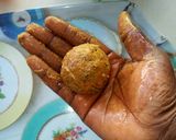 A picture of step 7 of Beans balls II.
