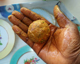 A picture of step 7 of Beans balls II.