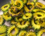 A picture of step 3 of Stir fry karela.