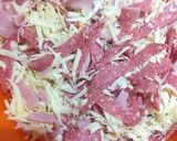 Foto del paso 3 de la receta: Calzón de jamón, queso dambo y Milán
