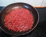 A picture of step 4 of Schezwan sauce.