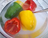 A picture of step 1 of Stuffed bell peppers with leftovers.