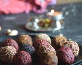 A picture of step 4 of Beetroot and Dates Bliss balls.