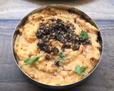 A picture of step 3 of Pesara pappu pachadi/raw moong dal chutney.
