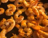 A picture of step 2 of Squid Ink Tagliolini with Grilled Shrimp, Mustard Pesto, and Toasted Pine Nuts.
