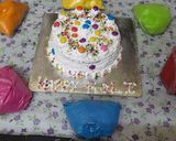 A picture of step 12 of Holi special Vanilla colourful cake.