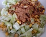 A picture of step 2 of Cucumber and sev chaat.
