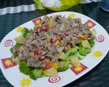 Foto langkah ke 4 dari resep Brocoli & potatoes with beef carbonara sauce.