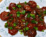 A picture of step 4 of Dry Manchurian.