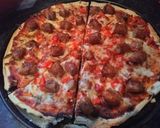 A picture of step 10 of Home made pizza with garlic dip.