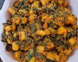 A picture of step 3 of Spinach & potatoes dry curry (sabji).