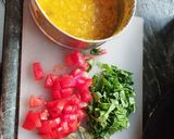 A picture of step 1 of Panch foran daal palak.