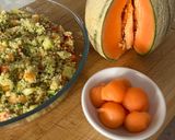 Foto del paso 11 de la receta Tabulé Estilo Marroquí con Melón Cantalupo y Pechuga con Cebolla Caramelizada en Salsa de Ostras !!!