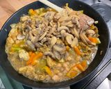 Une image de l'étape 12 de Pois chiches aux champignons et poulet épicé.