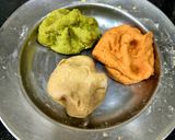 तिरंगी पूरी साथ में आलू मटर टमाटर की तिरंगी सब्जी - 80वां स्वतंत्रता दिवस स्पेशल रेसिपी चरण 4 फोटो