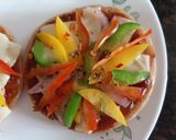A picture of step 6 of Bhakri pizza.