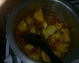A picture of step 1 of Chicken wings mixed with potatoes stew,,and spinach.