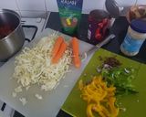 A picture of step 1 of Shallow Fried seabass with stirfry veg.