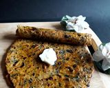 A picture of step 1 of Besan Methi Achari Paratha.