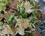 A picture of step 2 of Roti chaat.