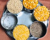A picture of step 1 of Kandi Podi/Andhra Lentils Powder.