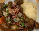 A picture of step 11 of Boeuf Bourguignon (Beef Burgundy Stew).