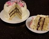 A picture of step 19 of Vanilla Layer Cake with Whipped Chocolate Ganache Filling and Whipped Coconut Cream Frosting.