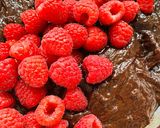 A picture of step 3 of Brownies with raspberries.