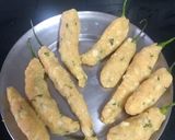 A picture of step 1 of Mirchi bada chaat.