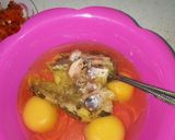 A picture of step 3 of Fried Yam, Ripe Plantain with Egg and Sardine Sauce.