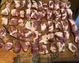 A picture of step 1 of California Farm Pork Skewers in Peanut Sauce.