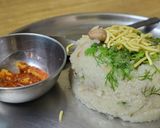 A picture of step 4 of Rava upma with peanuts.