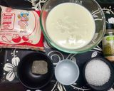 A picture of step 1 of Milk Cake with Alum Powder.