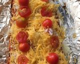 A picture of step 2 of French bread Pizza.