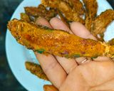 A picture of step 4 of Healthy karela pakoda.