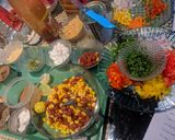 A picture of step 2 of Mexican corn and bean chaat.