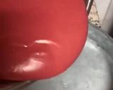 A picture of step 10 of Red velvet cheesecake.