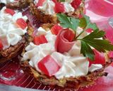 Pas rețetă Tarte din dovlecei, umplute cu crema din brânză frământată 5 fotografie