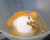 A picture of step 2 of Tres Leches and Peach Layer Cake.