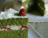 Foto del paso 15 de la receta: Pastel de té Matcha con frambuesas con los secretos del éxito