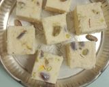 A picture of step 3 of Spoiled milk steamed Barfi (Sweet).