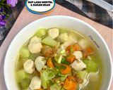 Foto langkah ke 4 dari resep Soup Labu Wortel & Bakso Ikan.