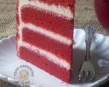 Gambar langkah 10 resipi Red Velvet Cake.